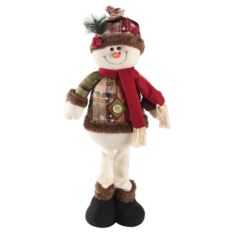 Livingandhome Snowman Standing Christmas Doll Plush Toy Xmas Ornament, CD0475