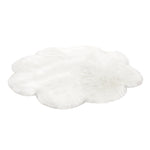 Livingandhome Flower Shaped Super Soft Shaggy Area Rug White, SP1397