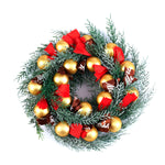 Livingandhome Large Christmas Wreath with Mixed Holiday Accents Bows with Hanger, CD0462