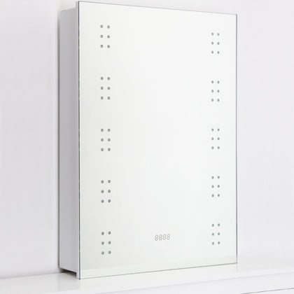 Livingandhome Wall Mount LED Mirror Cabinet with Demister Pad for Bathroom, XY0854