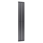 Livingandhome Steel Smoke Grey Vertical Tall Radiator with Single Panel, DM0386
