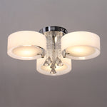 Modern Round Acrylic LED Semi Flush Mount with Crystal Accent, LG0416