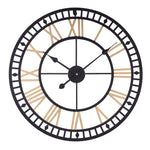 Livingandhome Large Metal Decorative Modern Wall Clock with Roman Numerals, SP2437