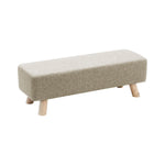 Livingandhome Rectangular Tofu-shaped Footrest with Solid Wooden Legs, ZH1219