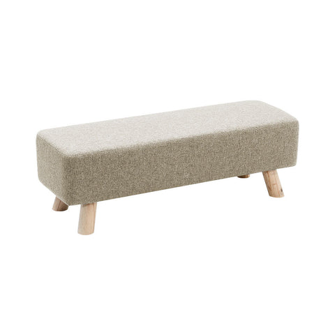 Livingandhome Rectangular Tofu-shaped Footrest with Solid Wooden Legs, ZH1219