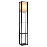 Floor Lamp Wood Standing with Storage Shelf, FI0007