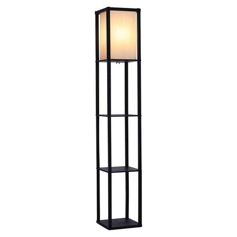 Floor Lamp Wood Standing with Storage Shelf, FI0007
