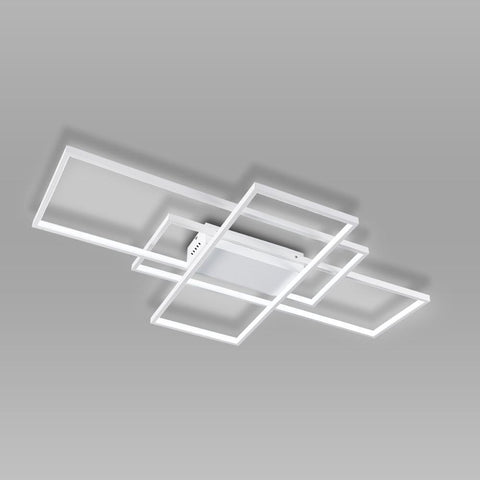 Livingandhome Neutral Style Rectangular LED Semi Flush Ceiling Light, LG0864