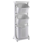 Livingandhome Laundry Basket Bathroom Clothes Storage on Wheels, WH0831