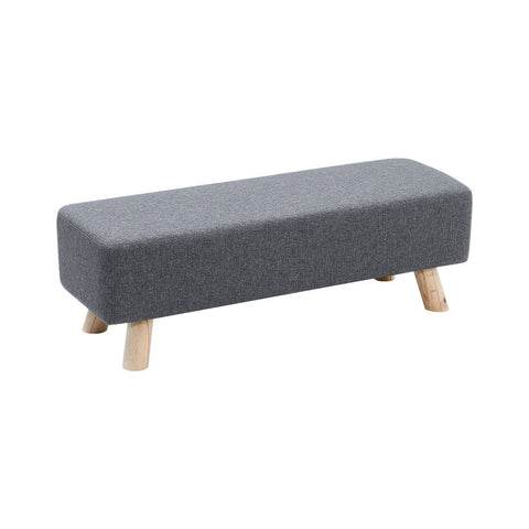 Livingandhome Rectangular Tofu-shaped Footrest with Solid Wooden Legs, ZH1220