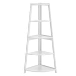 Modern 5-Tier Wooden Ladder Corner Bookshelf Home Display Shelf Unit, FI0014