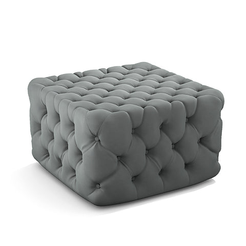 Livingandhome Deep Buttoned Square Velvet Footstool Coffee Table, JM2127