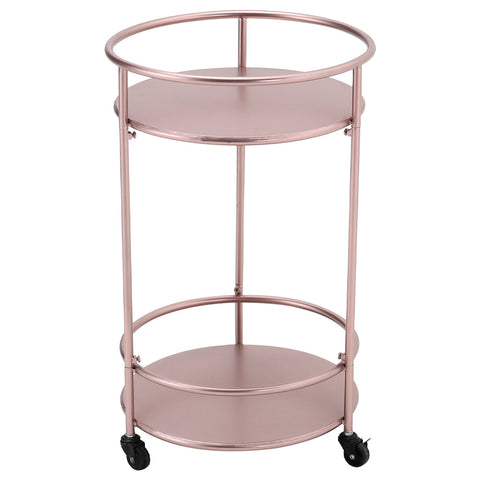 2 Tier Metal Rolling Trolley Cart Drinks Food Serving Tray, ZH0506