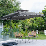 Double Top Garden Cantilever Parasol with 4-Piece Base, LG0814LG0884