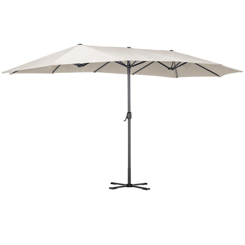Large Double-sided Twin Garden Parasol with Crank, Foldable Base, LG0806LG0808