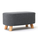 Livingandhome Rectangular Tofu-shaped Footrest with Solid Wooden Legs, ZH0438