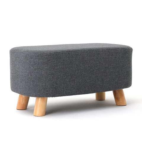 Livingandhome Rectangular Tofu-shaped Footrest with Solid Wooden Legs, ZH0438