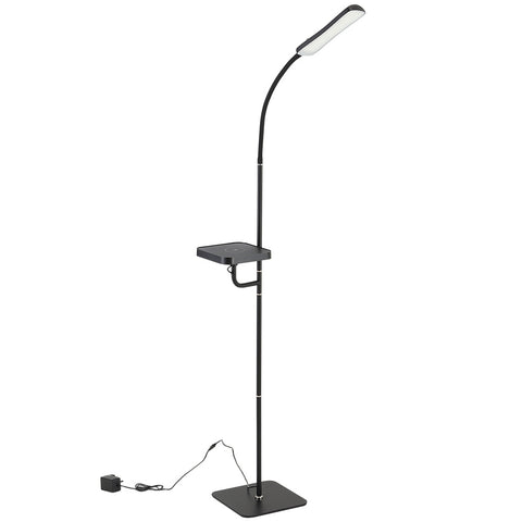 Modern Adjustable Gooseneck LED Floor Lamp Remote APP Voice Control, 4 Color Temperature with Wireless Charger, FI0431