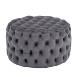 Round Velvet Upholstered Buttoned Footstool, JM1408