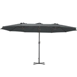 Large Double-sided Twin Garden Parasol with Crank without Base, LG0805