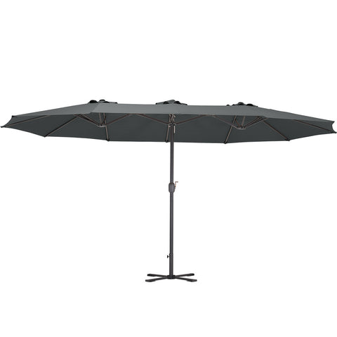 Large Double-sided Twin Garden Parasol with Crank without Base, LG0805