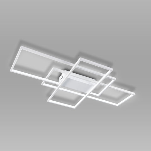Livingandhome Neutral Style Rectangular LED Semi Flush Ceiling Light, LG0861