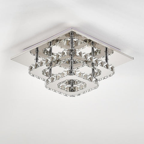 Livingandhome Modern Double-tiers Median-size Crystal LED Ceiling Light, LG0733