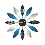 Livingandhome Leaf-Shaped Novelty Large Silent Metal Wall Clock, SW0032