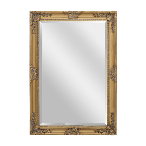 Livingandhome Vintage Rectangular Gold Decorative Wall Mirror, FI0420