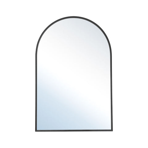 Livingandhome Arched Wall Mirror in Black Aluminum Alloy Frame, WF0081