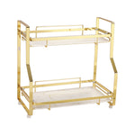 Livingandhome 2 Tier Kitchen Bathroom Storage Organiser Rack Gold, WZ0081