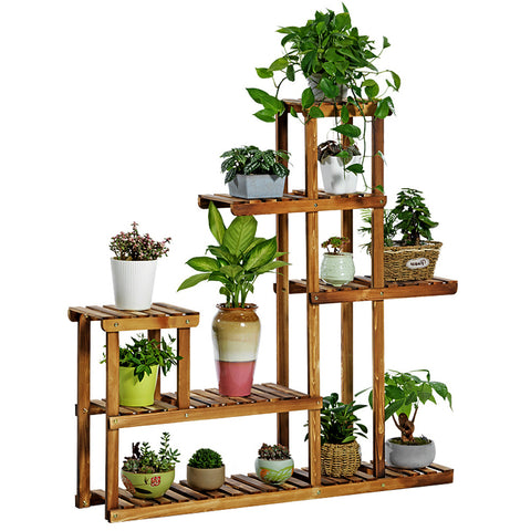 Rustic Large Multi-Tiered Wooden Plant Stand, SP2342