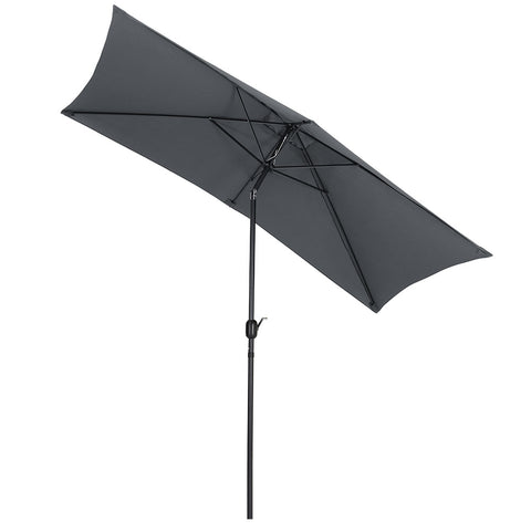 Livingandhome Rectangular Rotating Patio Parasol for Outdoor Sunshade and Drizzle, LG0452