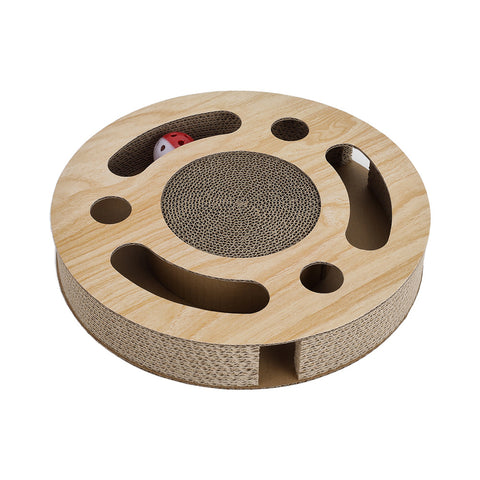 Livingandhome Round Cat Scratcher with Ball Toy, WF0069