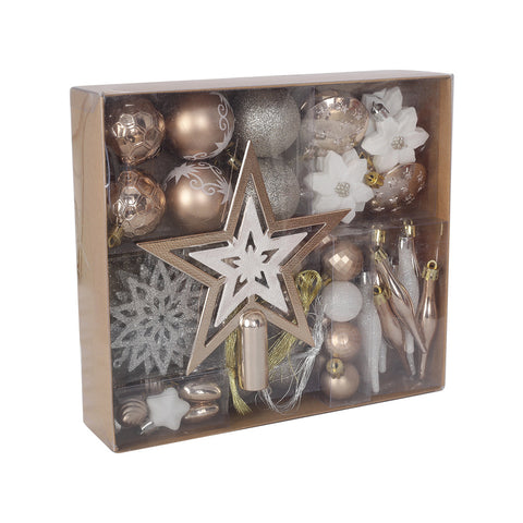 Livingandhome Christmas Ornament Ball Set 58Pcs Shatterproof Hanging Balls for Xmas Tree, CD0501