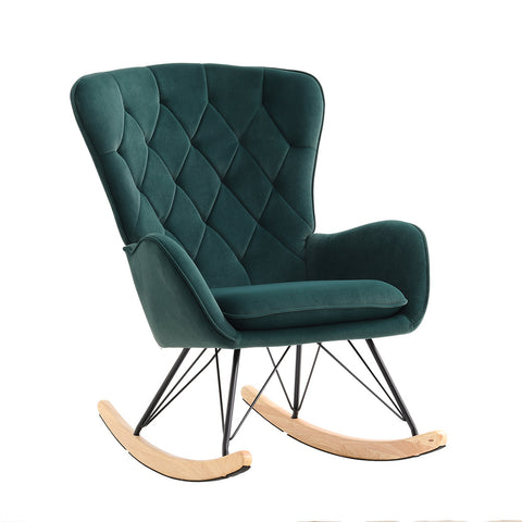Livingandhome Modern Upholstered Rocking Chair for Living Room Bedroom, JM2096