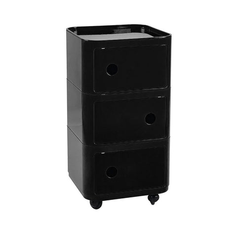 Livingandhome Square Multi-Tiered Plastic Storage Drawer Unit with Wheels, ZH1257
