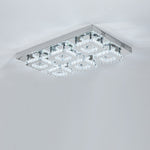 Rectangular Crystal LED Ceiling Light with Chrome Canopy, LG0965