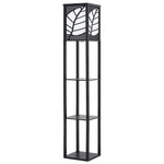 Floor Lamp Wood Standing with Storage Shelf, FI0239