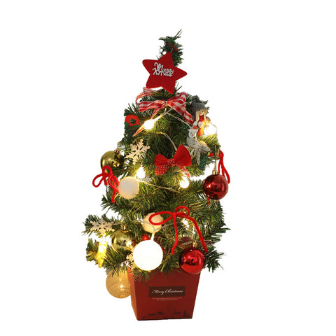 Mini DIY Christmas Tree With LED Light Tabletop Ornament, SC0021