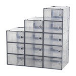 Livingandhome 12x Stackable Shoe Storage Box Organiser Grey, SW0496