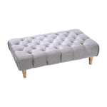 Livingandhome Vintage Button-tufted Rectangular Velvet Footstool, ZH0841