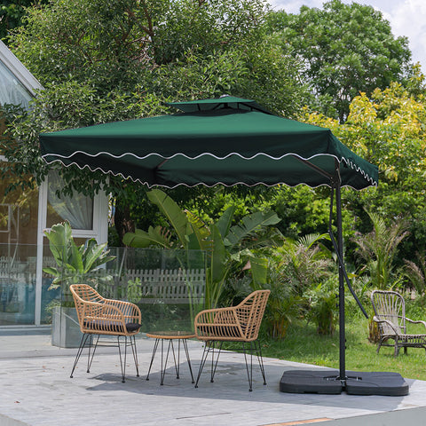 Double Top Garden Cantilever Parasol with Square Base, LG0811LG0533