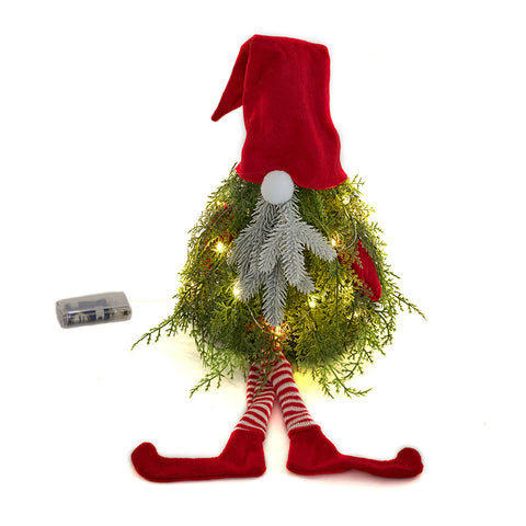 Livingandhome Lighted Christmas Gnome Tree Cute Holiday Decoration, CD0484