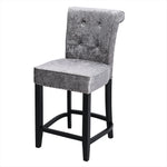Modern Ice Velvet Tufted Bar Stool, ZH0235