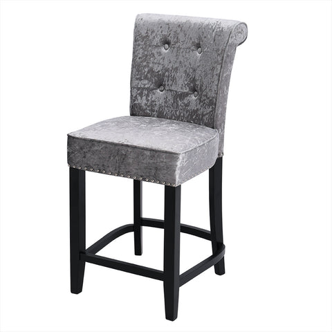 Modern Ice Velvet Tufted Bar Stool, ZH0235