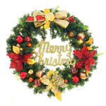 Artificial Poinsettia Christmas Balls Wreath with 5m LED Light String, SC0138