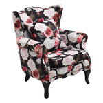 Livingandhome Retro Flower Wingback Studded Armchair, JM2156