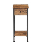 H&O Direct Industrial Side Table with Drawer for Living Room, DM0273
