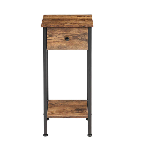 H&O Direct Industrial Side Table with Drawer for Living Room, DM0273